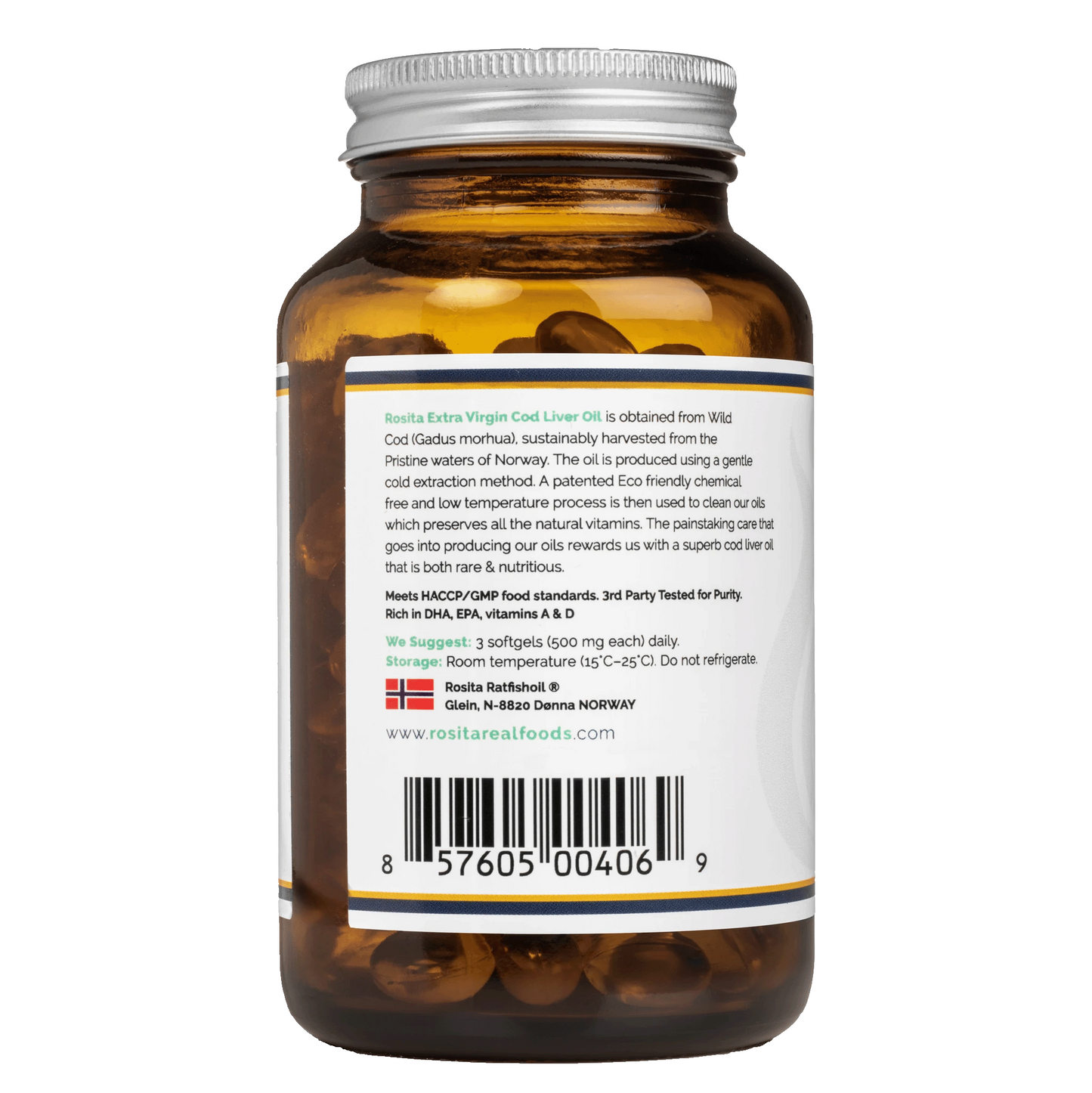Cod Liver Oil | Premium Extra Virgin | Rosita | 90 Softgels