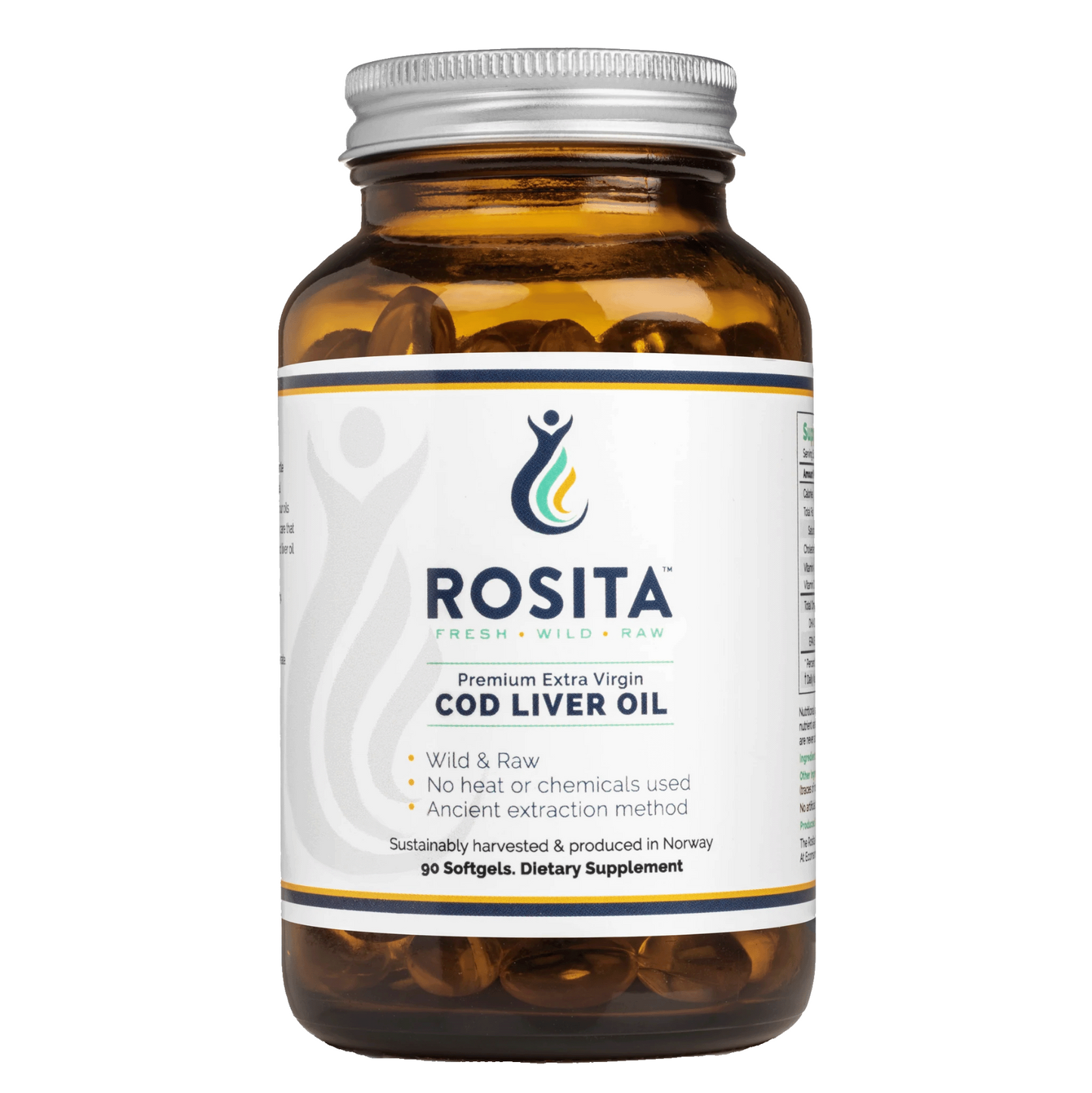 Cod Liver Oil | Premium Extra Virgin | Rosita | 90 Softgels