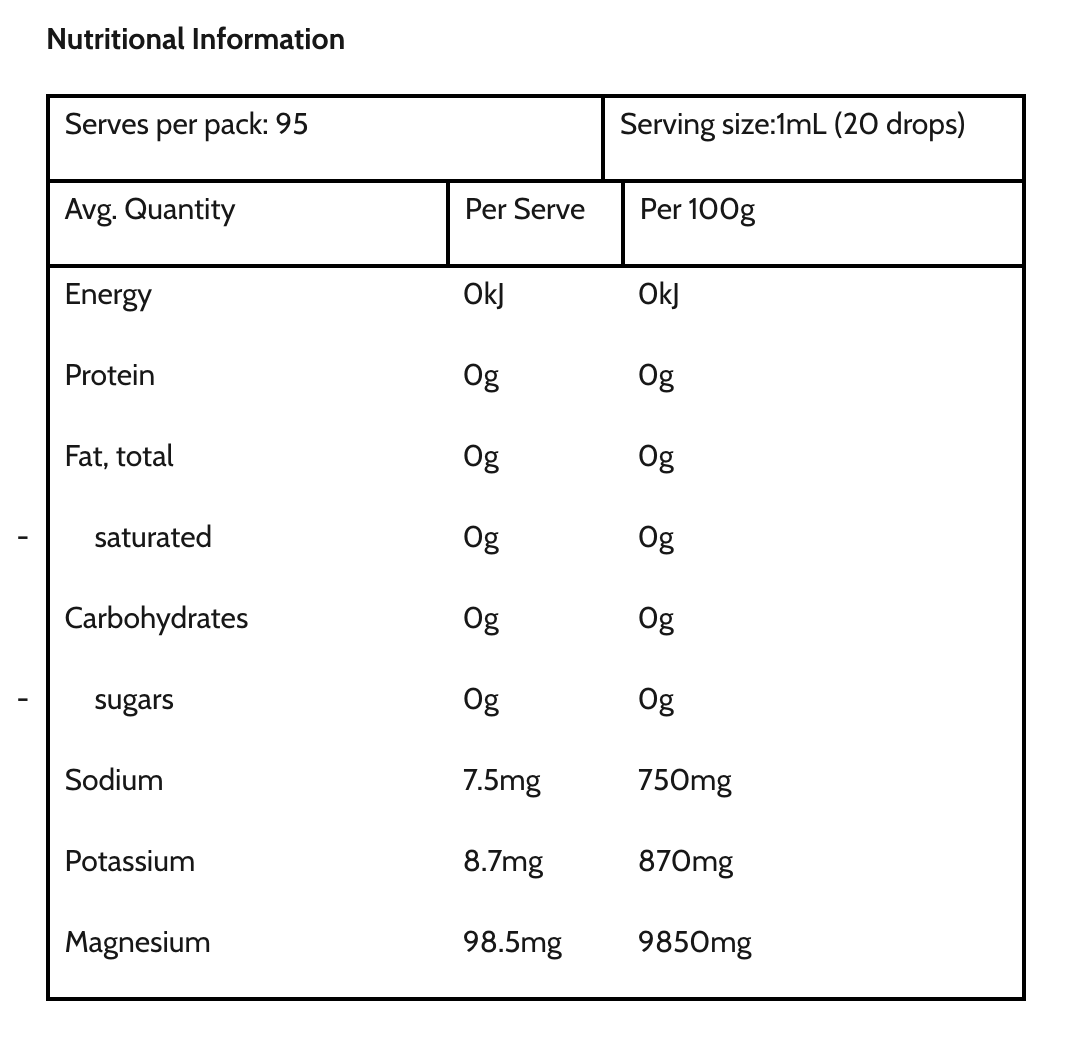 Natural Liquid Magnesium | Ancient Lakes Magnesium | 95ml