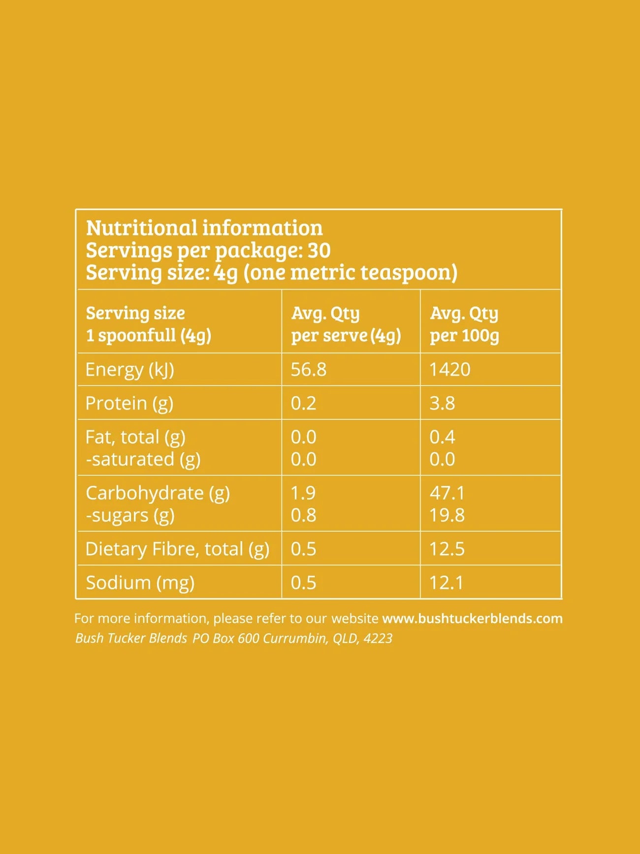 G'day Gut | Digestive & Immune Support | Bush Tucker Blends | 120g