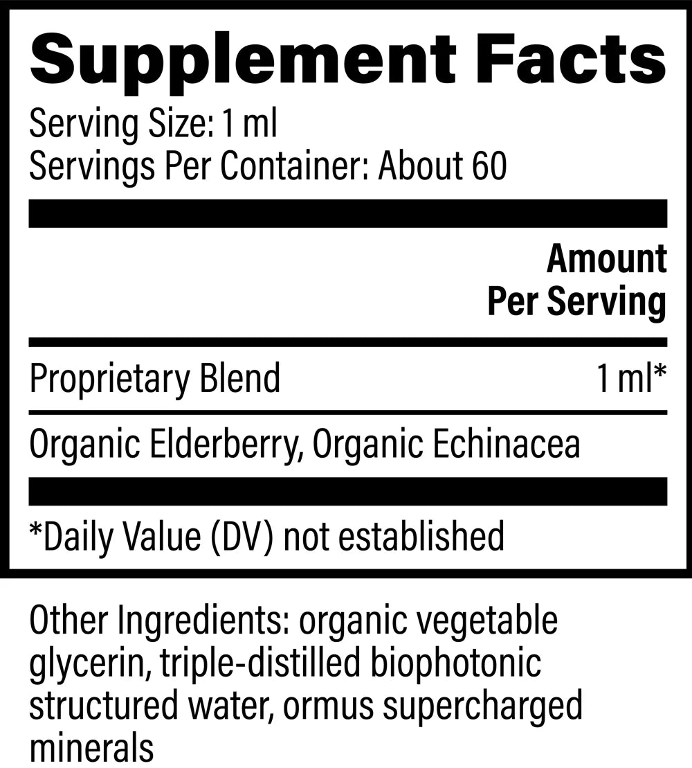 Elderberry & Echinacea | Raw Herbal Extract | Global Healing | 59.2ml