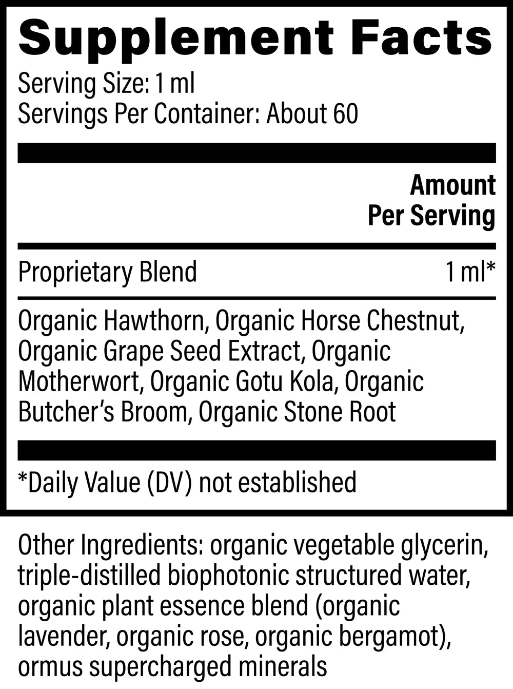 Vein Health | Raw Herbal Extract | Global Healing | 59.2ml