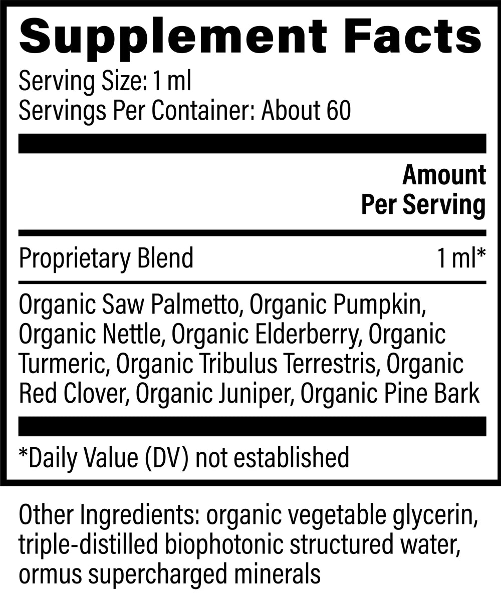 Prostate Health Supplement | Raw Herbal Extract | Global Healing | 59.2ml