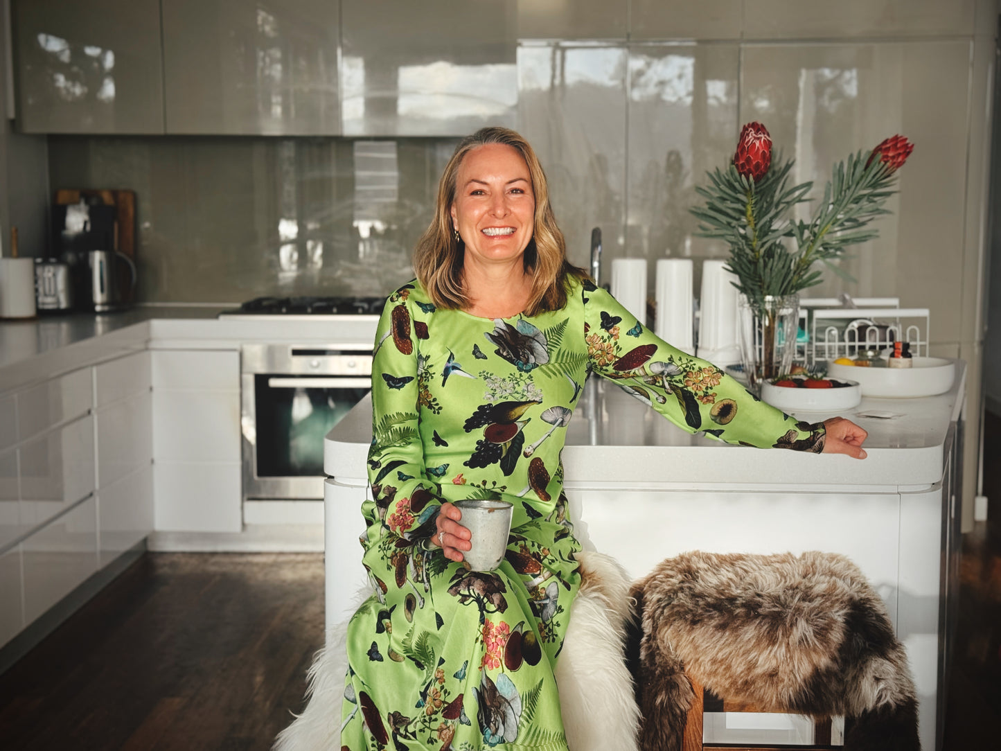 Katie Pinnick in her kitchen at home in Sydney