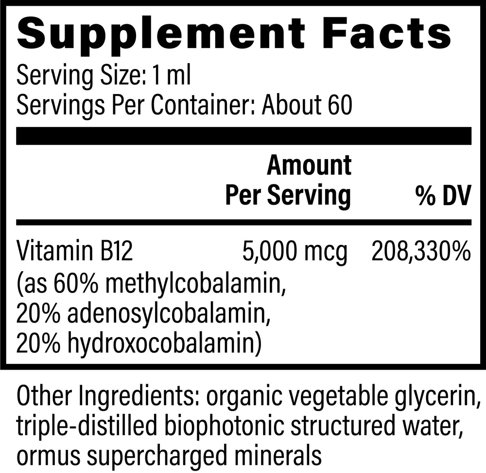 
                  
                    Vitamin B12 | Liquid Supplement | Global Healing | 59.2ml
                  
                