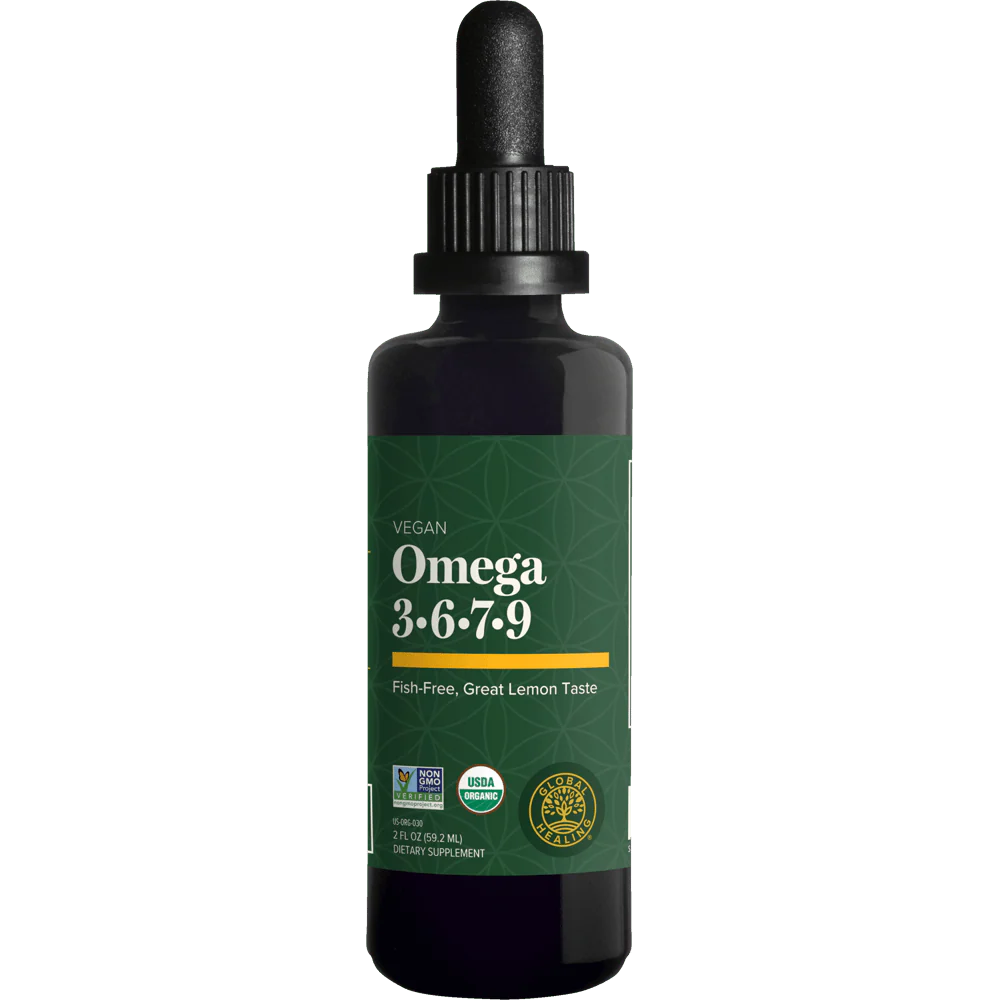 Omega 3-6-7-9 | Vegan | Lemon Flavour | Global Healing | 59.2ml