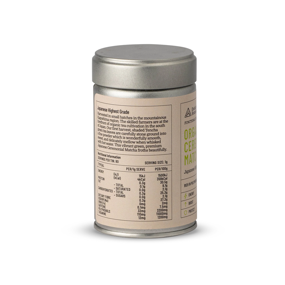 
                  
                    Organic Ceremonial Grade Matcha | Evolution Botanicals | 80g Fine Powder
                  
                