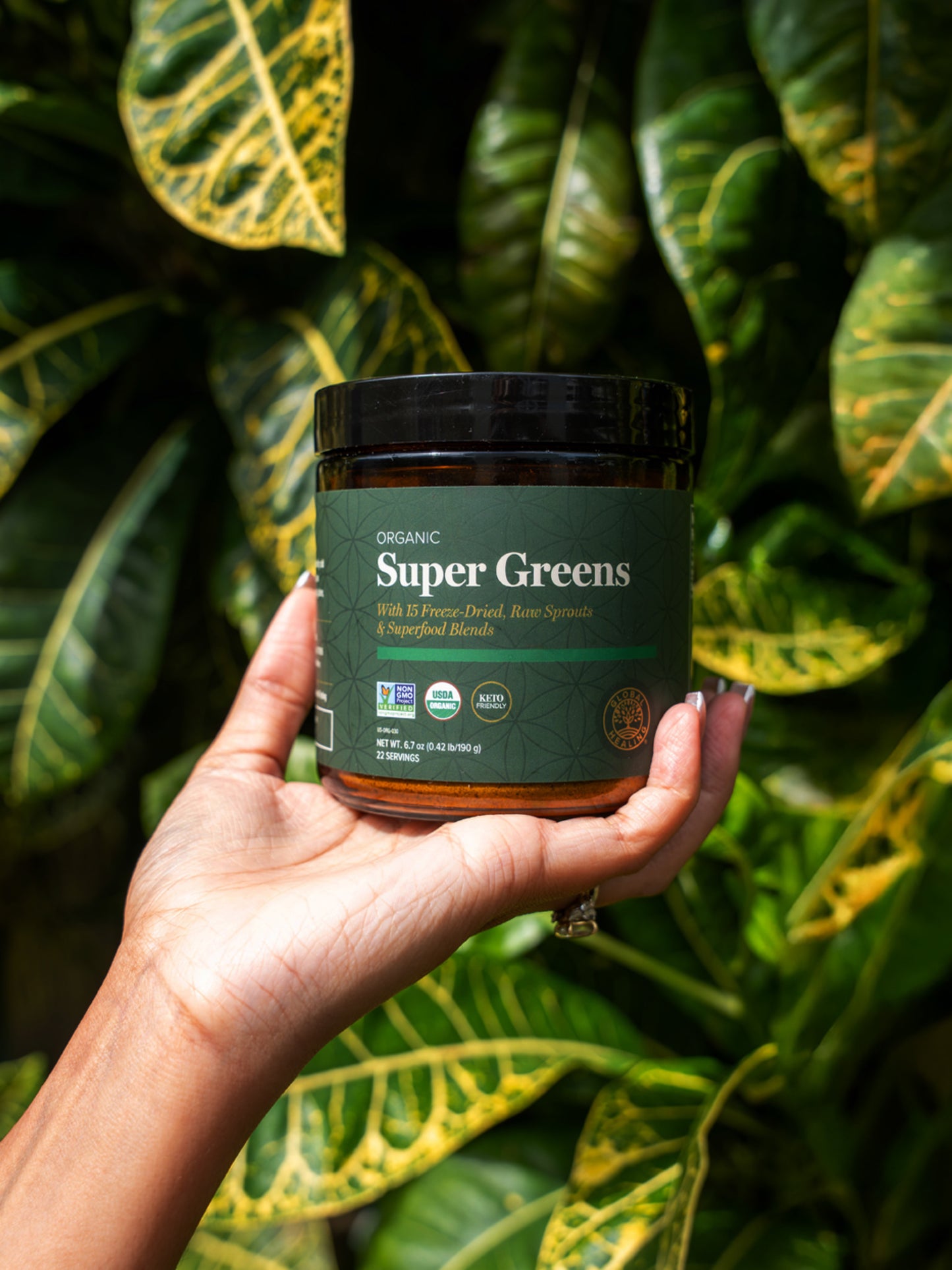 
                  
                    Super Greens Powder | Organic | Global Healing | 190g (new label) (glass)
                  
                