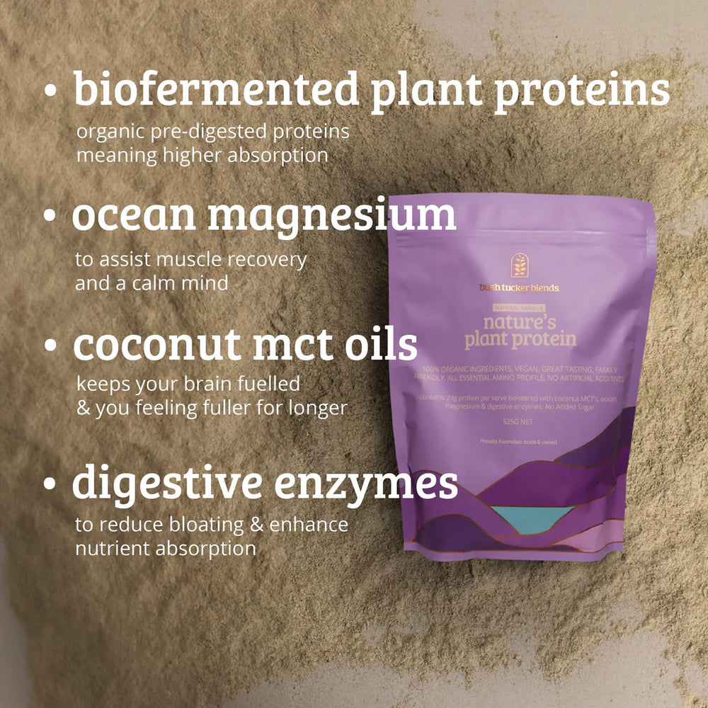 
                  
                    Nature's Plant Protein | Natural Vanilla | Bush Tucker Blends | 525g
                  
                