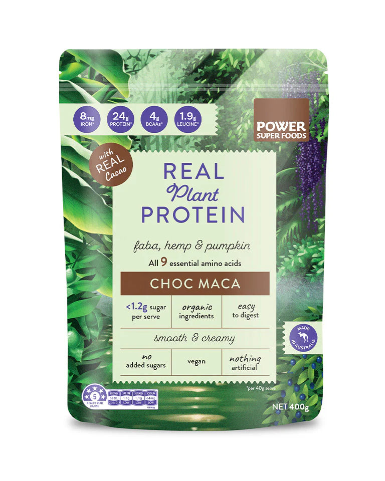 Real Plant Protein | Choc Maca | Power Super Foods | 400g