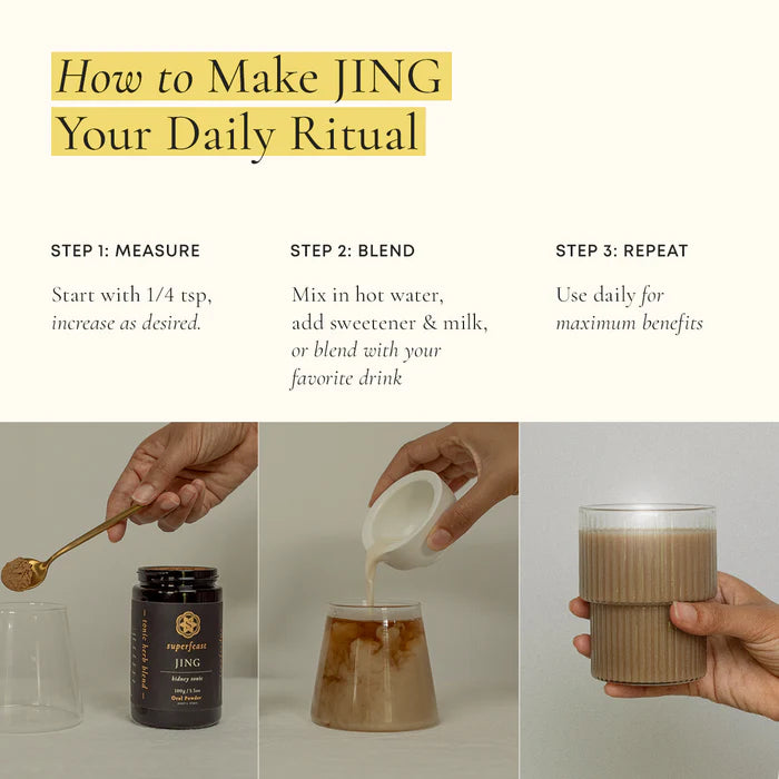 
                  
                    Jing | Stress and Fatigue Tonic |  Superfeast  | Miron Glass | 100g
                  
                