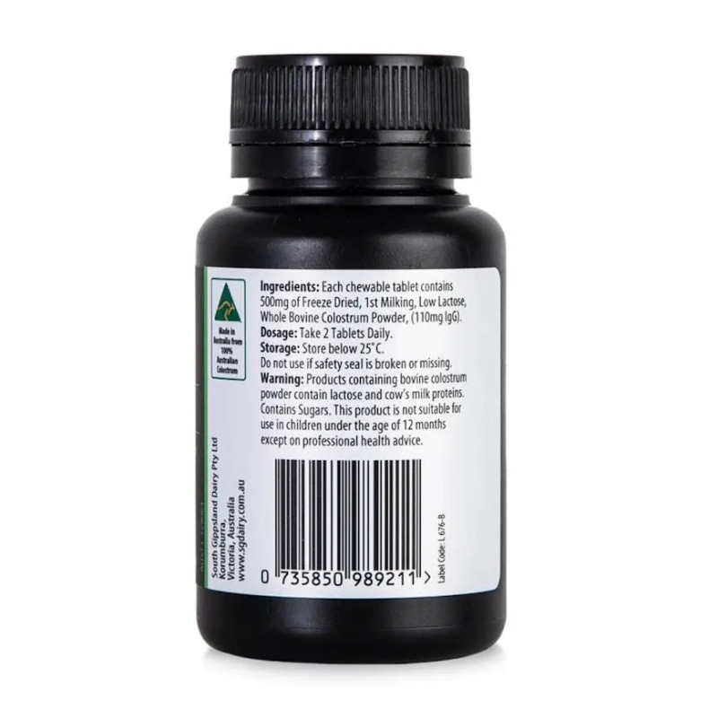 
                  
                    Colostrum Low Lactose  | Bio | 100% Australian | South Gippsland Dairy | 60 Chewable Tablets
                  
                