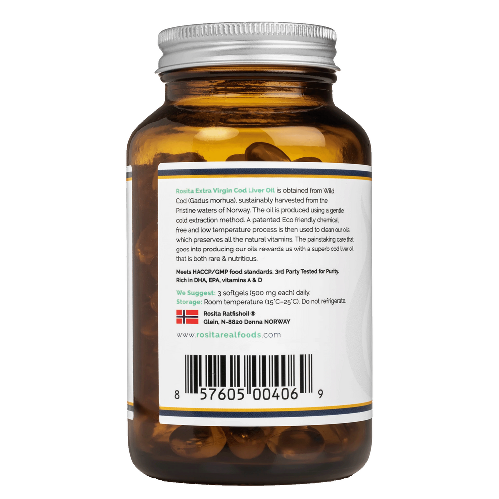 Cod Liver Oil | Premium Extra Virgin | Rosita | 90 Softgels