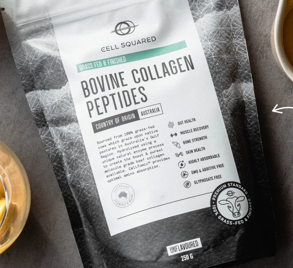 Bovine Collagen Peptides | Grass Fed & Finished | Cell Squared | 250g