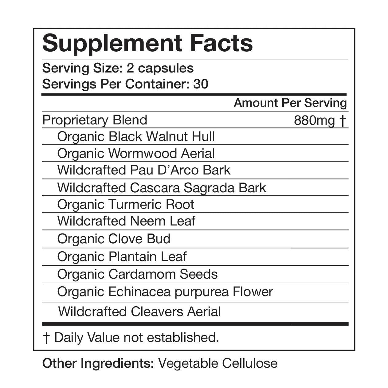 
                  
                    Parasite Formula | Food Over Drugs | 120 Capsules
                  
                