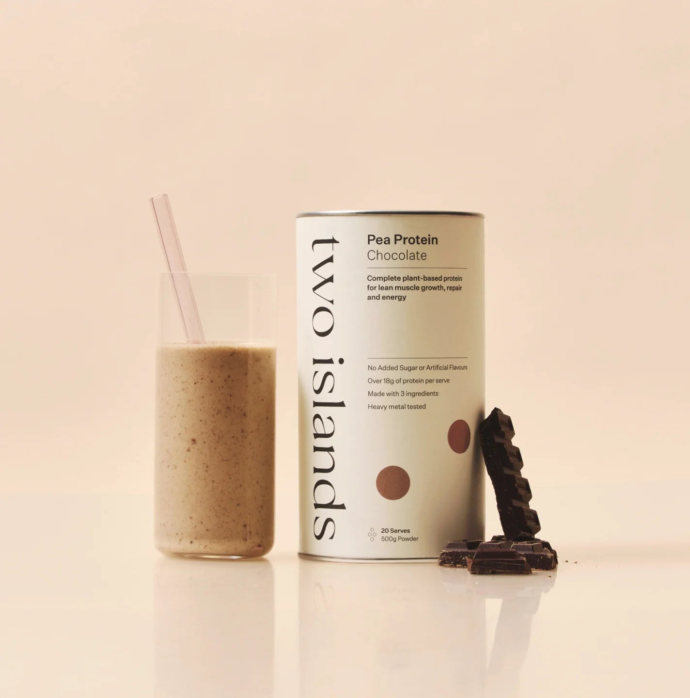 
                  
                    Pea Protein Powder | Chocolate | Two Islands | 500g
                  
                