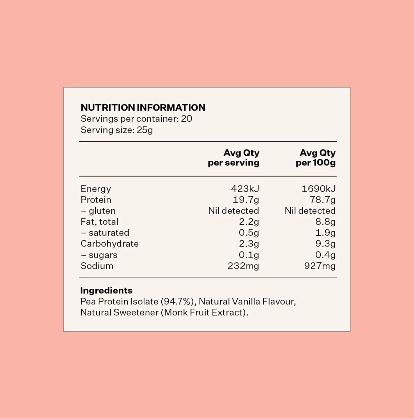
                  
                    Pea Protein Powder | Vanilla | Two Islands | 500g
                  
                