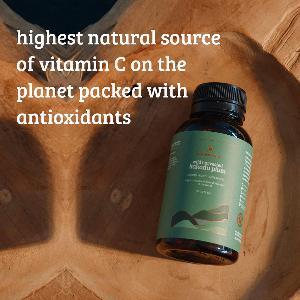 
                  
                    Kakadu Plum | Wild Harvested | Bush Tucker Blends | 90 Capsules
                  
                