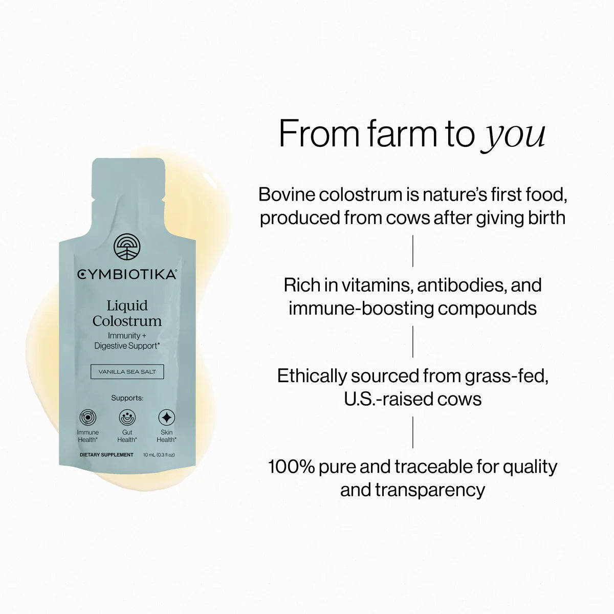 
                  
                    Liquid Colostrum | Cymbiotika | Box With 26 x 10ml Packets
                  
                
