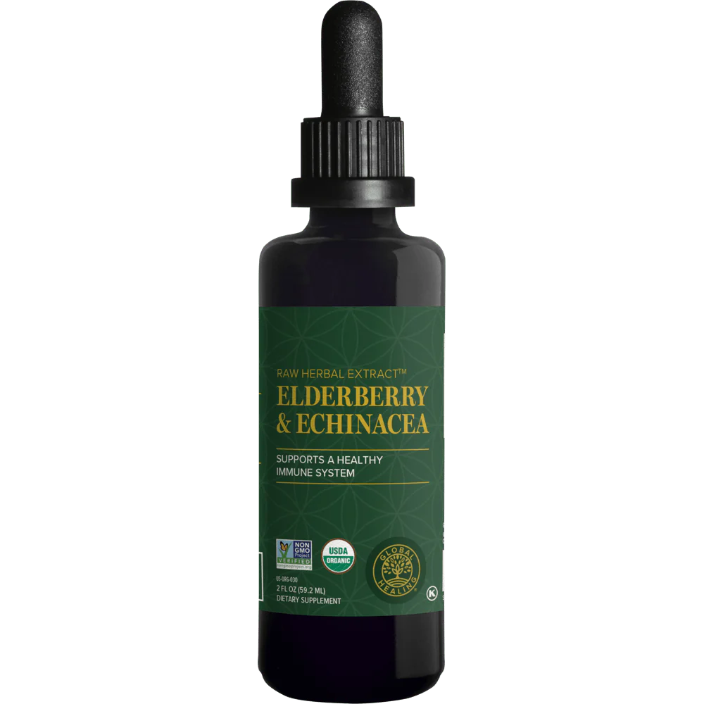 Elderberry & Echinacea | Raw Herbal Extract | Global Healing | 59.2ml