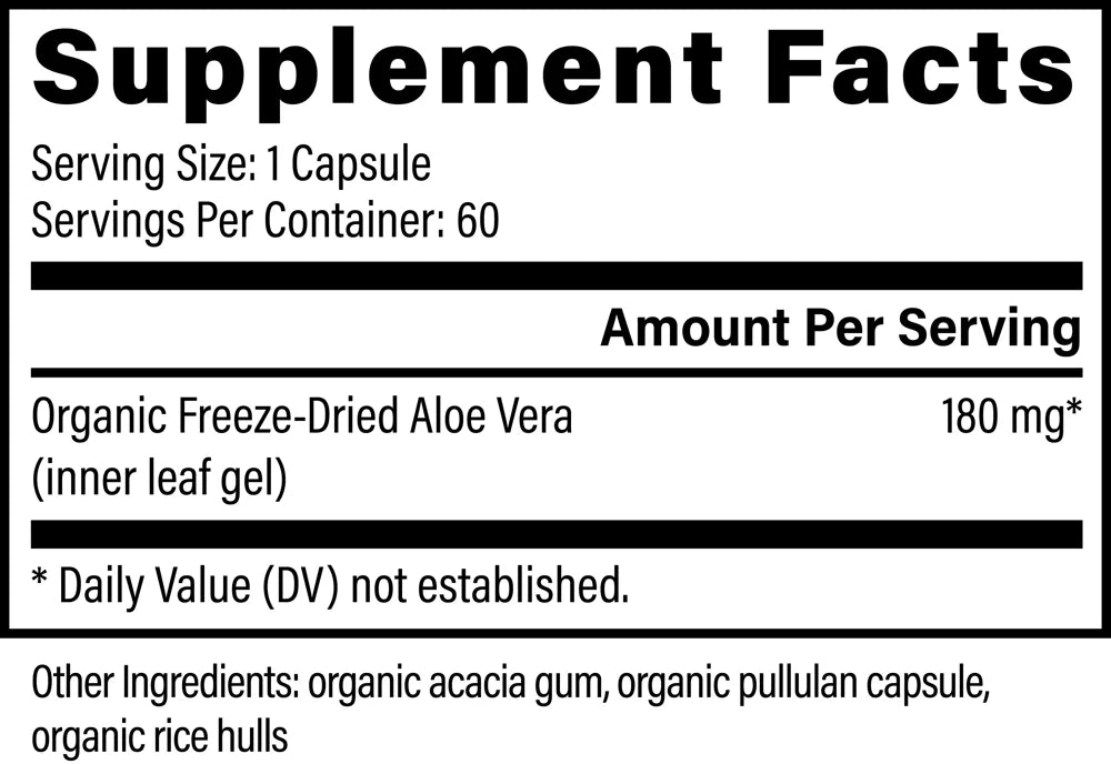 
                  
                    Aloe Vera Capsules | Global Healing | New Label | 60 Capsules
                  
                