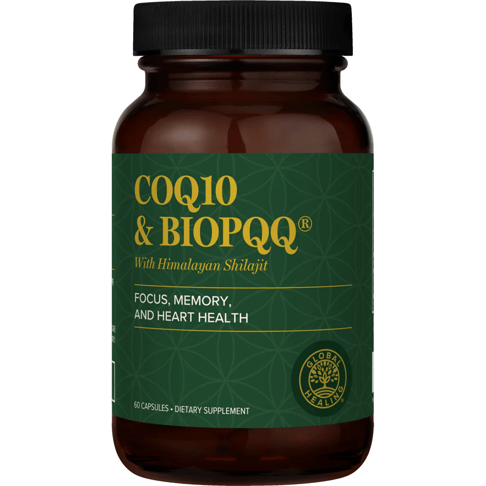 CoQ10 & BiOPQQ | With Himalayan Shilajit | Global Healing | 60 Capsules