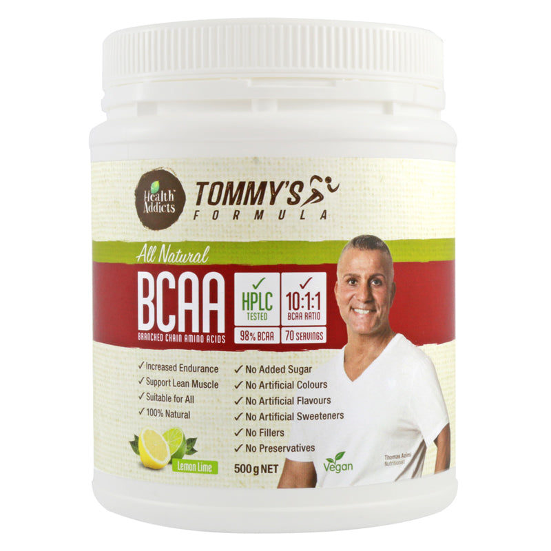 
                  
                    Health Addicts | Tommy’s | BCAA | Lemon Lime | 500g
                  
                