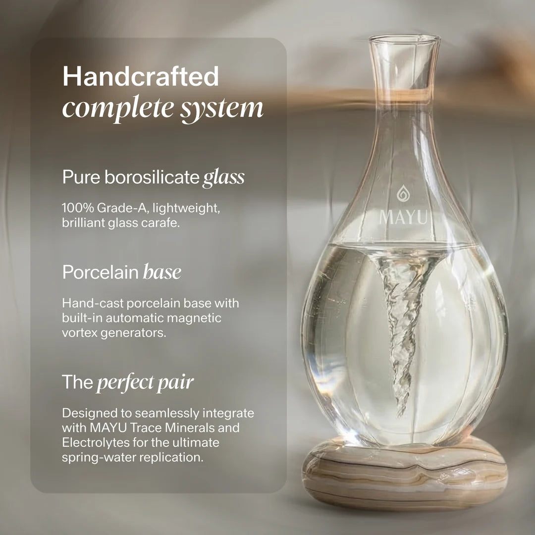 
                  
                    Mayu Swirl Structured Water Vortex Carafe Plus Glass Topper Bundle
                  
                