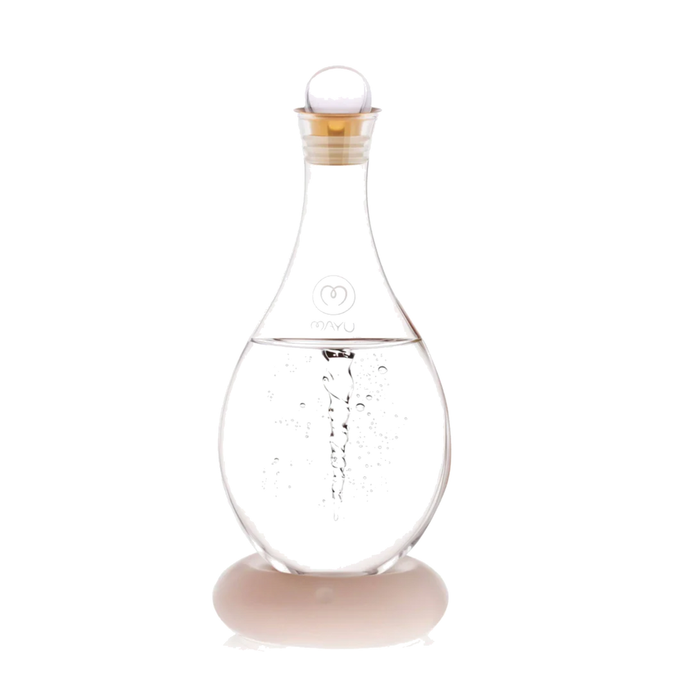 Mayu Swirl Structured Water Vortex Carafe Plus Glass Topper Bundle