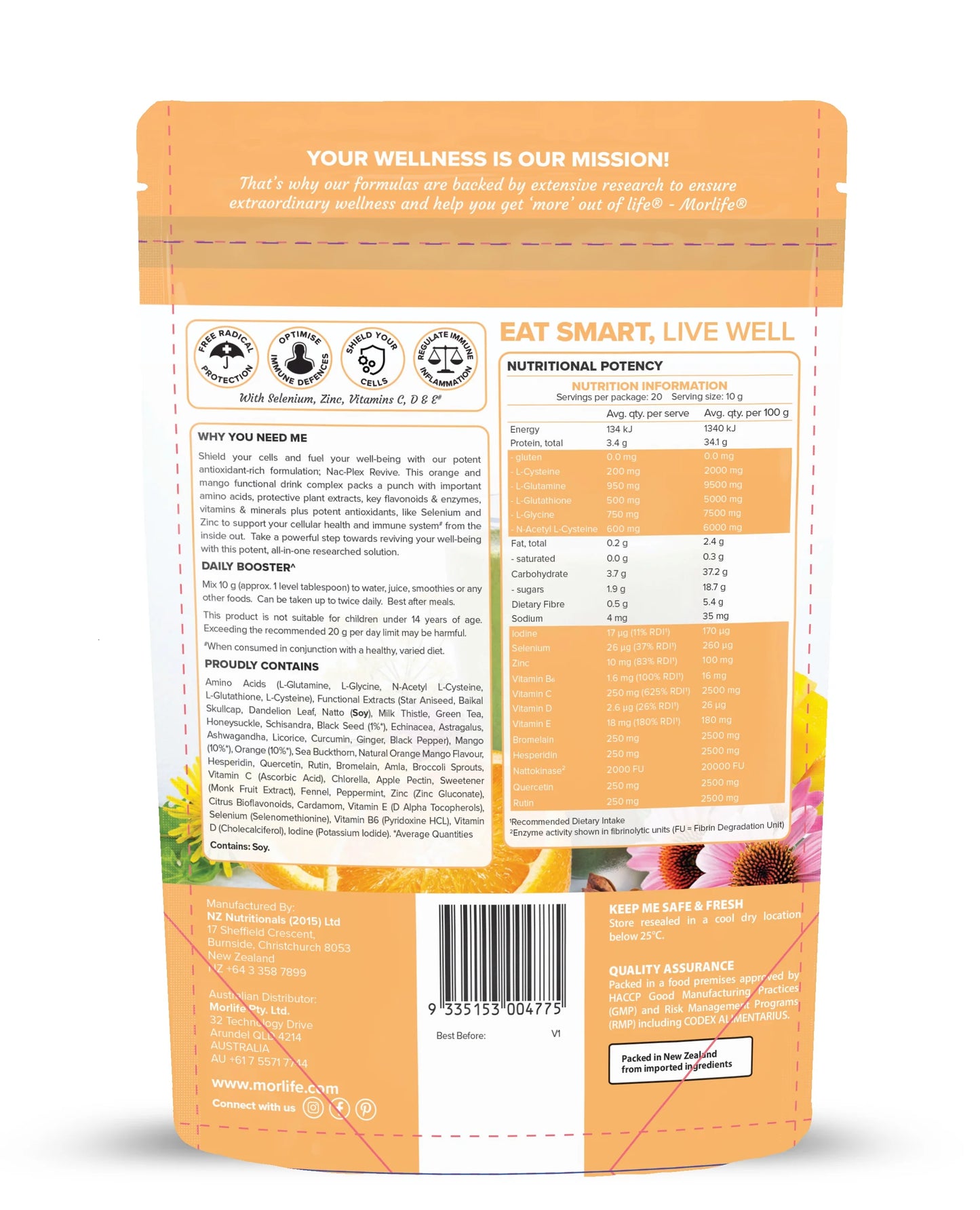 
                  
                    Nac Plex Revive | Orange Mango | Morlife | 200g
                  
                