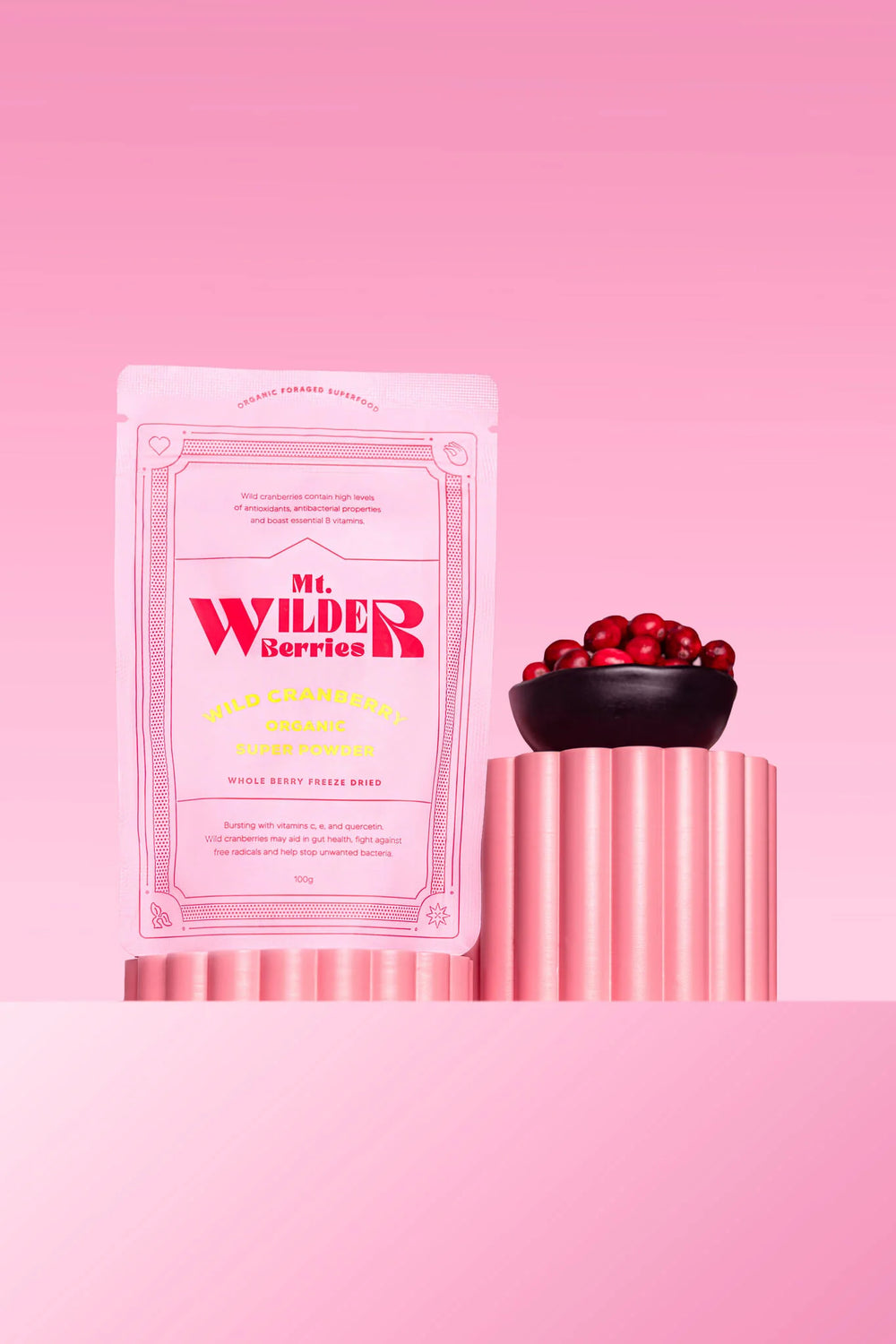 Certified Organic Wild Cranberry Super Powder | Mt Wilder Berries | 100g