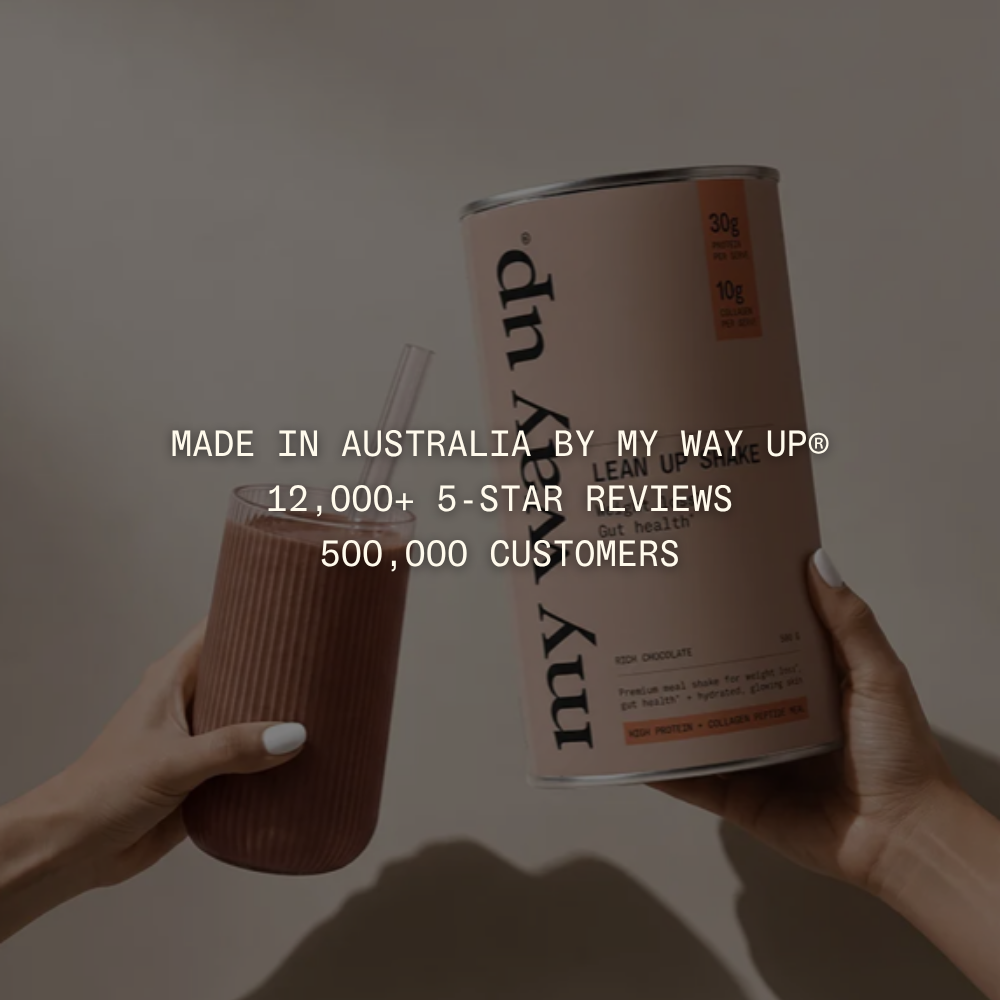 
                  
                    My Way Up Lean Up Shake Rich Chocolate 500g jar and shake, made in Australia
                  
                