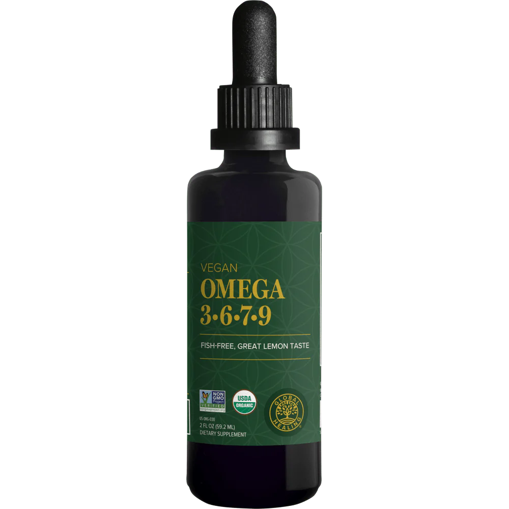 Omega 3-6-7-9 | Vegan | Lemon Flavour | Global Healing | 59.2ml