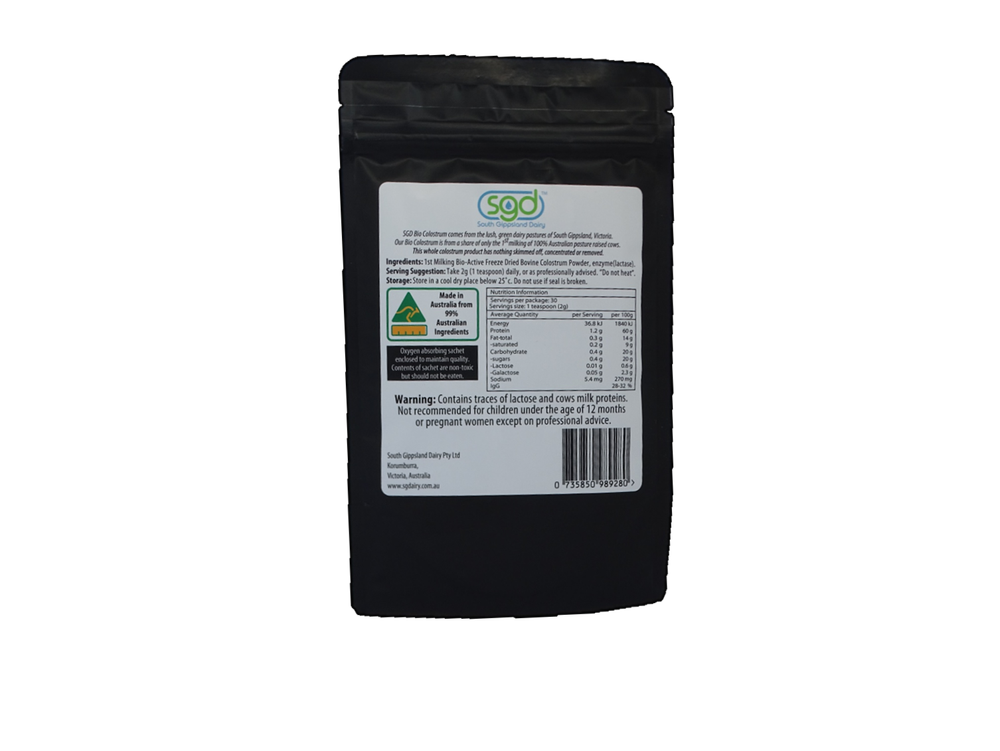 
                  
                    Colostrum Powder Low Lactose | Bio | 100% Australian | South Gippsland Dairy | 60g
                  
                
