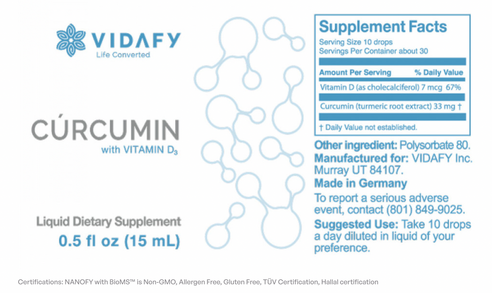 
                  
                    Vidafy Australia NANOFY Curcumin with BioMS | 15ml
                  
                