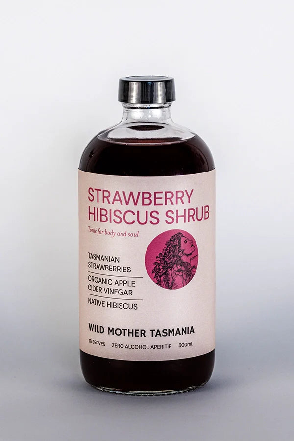 Wild Mother Tasmania | Strawberry Hibiscus Shrub | 500ml